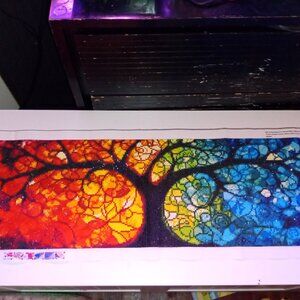 Finished Rainbow Tree diamond painting